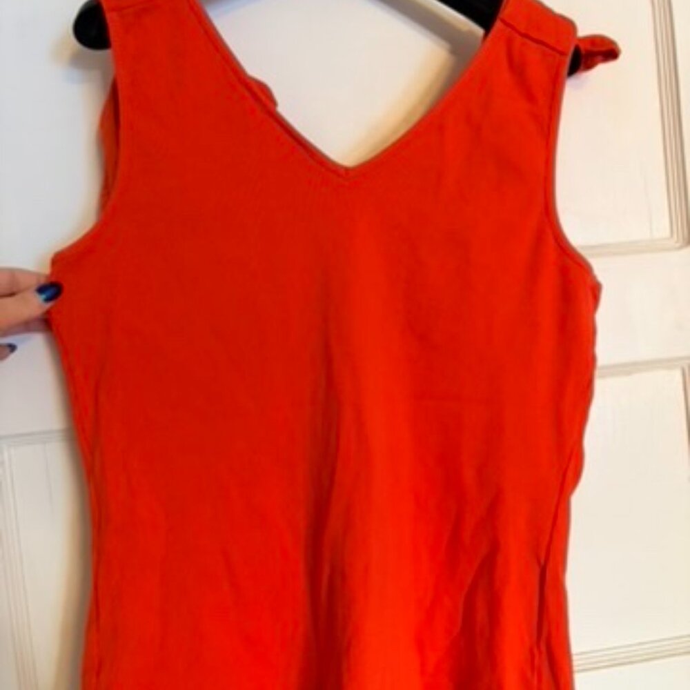 Anthropologie Maeve Red Bow Shoulder-Tie Top - Picture 4 of 8